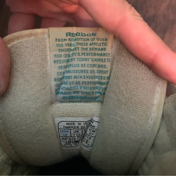 80s 90’s retro vintage Reebok Velcro High Tops White Classics size 10 men’s shoe - Picture 3 of 10